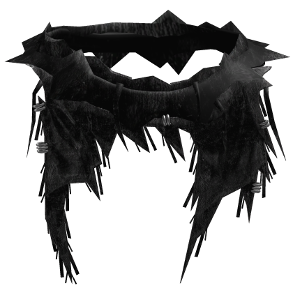 Black Tattered Grunge Neck Scarf