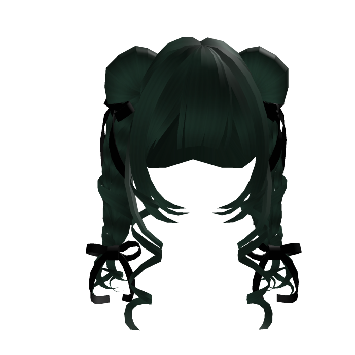 Korblox Doll Curly Pigtails With Black Bows