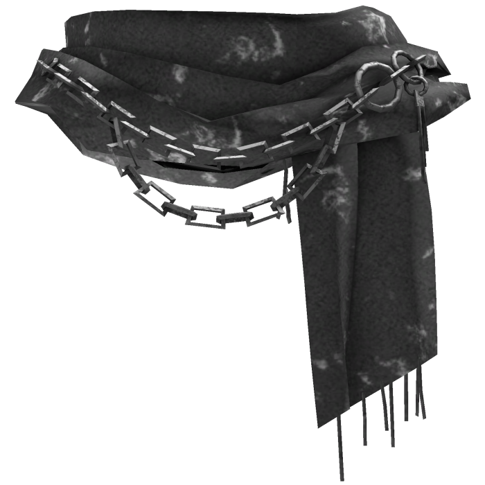 Grey Emo Grunge Distressed Chain Neck Scarf