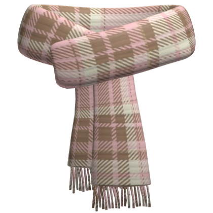 ♡ neapolitan pink brown plaid scarf Roblox item