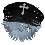 Wavy Messy Hair w Y2K Cap (Blue)