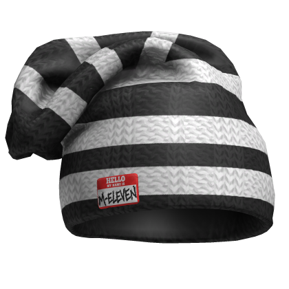 M11! - Oversized Black Beanie Strips Roblox item