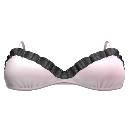 Pink & Black Satin Ruffle Mini Top Roblox item