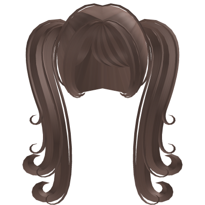 ꒰♡꒱ Curly Swirly Cute Long Brown Pigtails Roblox item