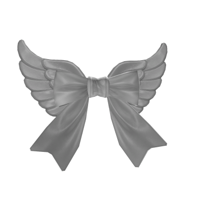 Satin Angel Wings Bow - White