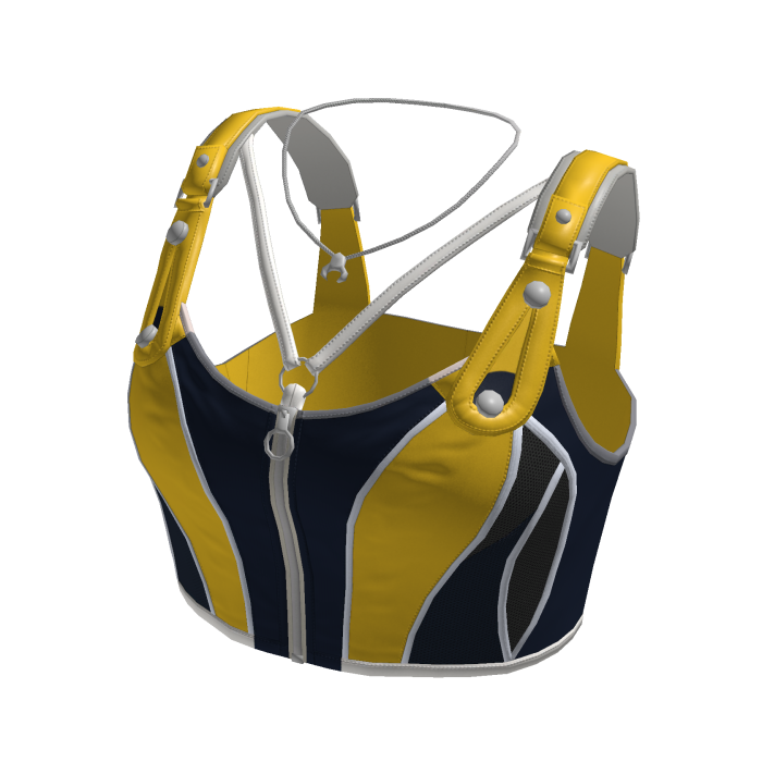 Y2K Cyber Zip Crop Top w/ Buckle Straps (Yellow)