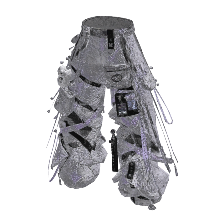 Silver Y3K Holographic Cargo Pants [PBR]