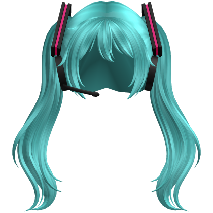 Hatsune Miku vocaloid blue hair headphones