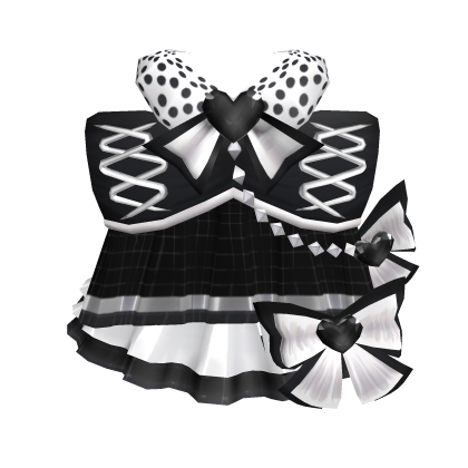 3.0 Dark heart swirl polka dot dress