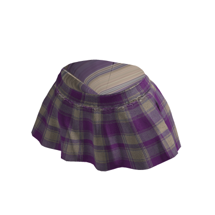 Purple Plaid Pleated Skirt