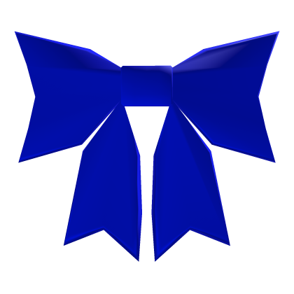 low poly blue bow