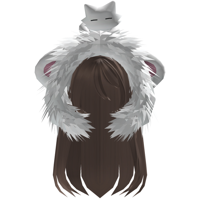 Light Brown Straight Hair W/ White Moe Hood Fur