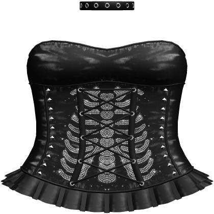 Emo Rhinestone Skeleton Dress in Black