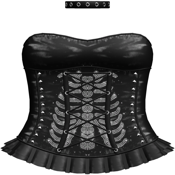 Emo Rhinestone Skeleton Dress in Black