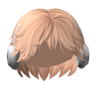 Cheap Fluffy Hair w/ Headphones (Blonde) Roblox item