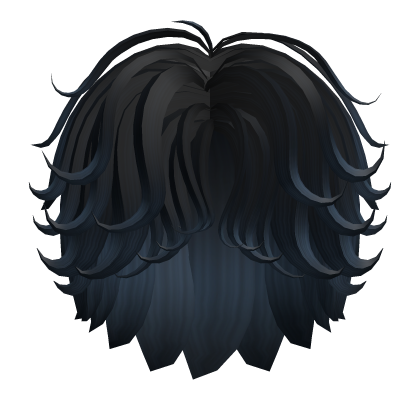 Messy Emo Middle Part Boy Anime Hair in Blue Roblox item