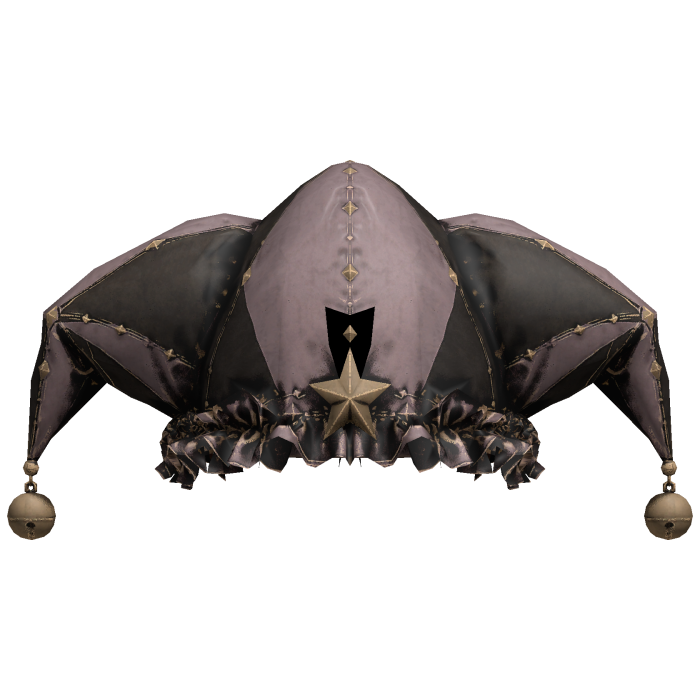 Mauve Black Harlequin Jester Hat