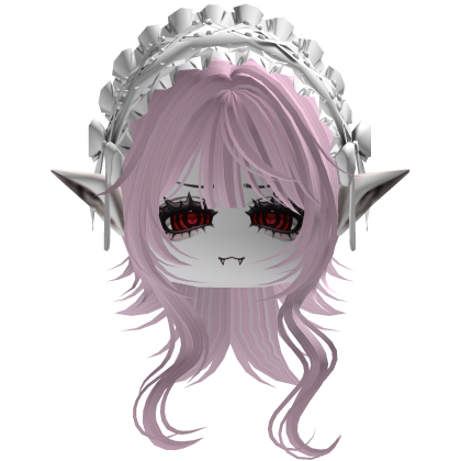 Gothic Vampire Pink Hair W/ears (White)  Roblox item