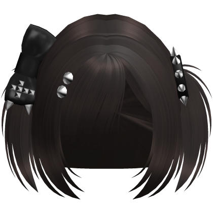 Emo Dark Brown Vkei Baby Pigtails /w Bow Roblox item