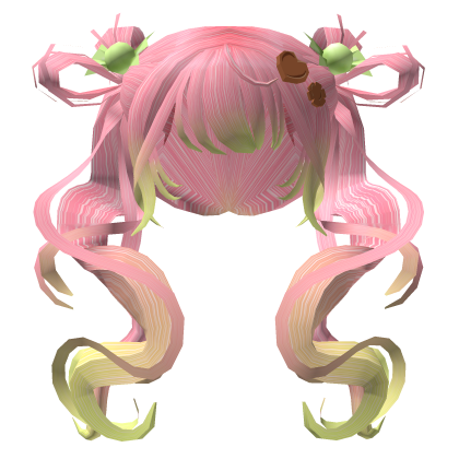 mitsuri pink green twintails candy hair Roblox item