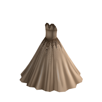 A-Line Ball Gown w Heart Neckline - Cream thumbnail