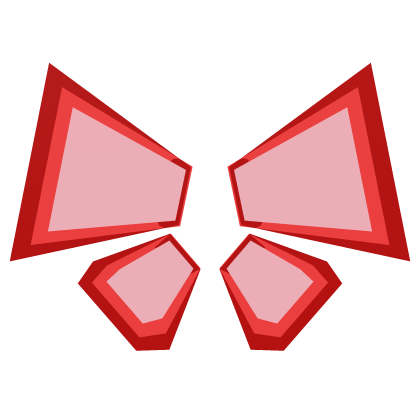Red digital blocky butterfly wings