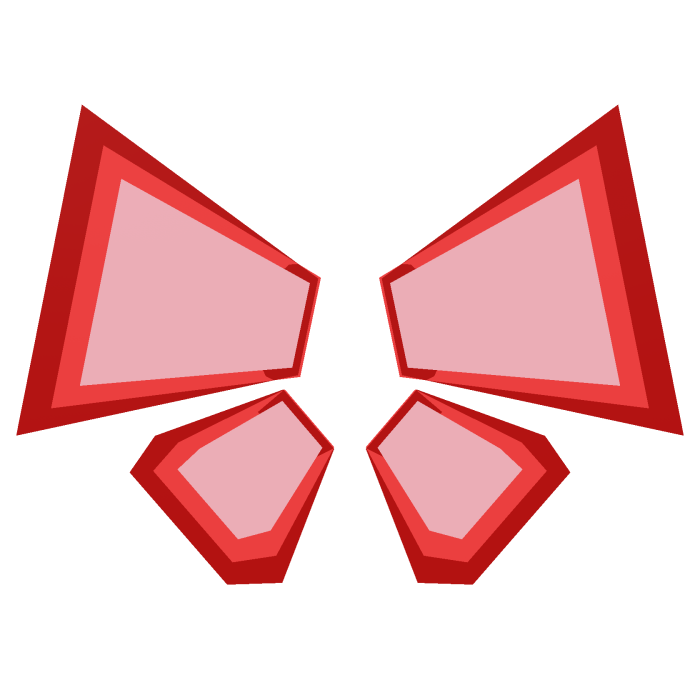 Red digital blocky butterfly wings