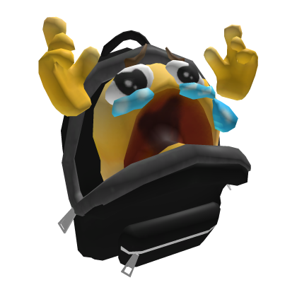 Backpack with a crying emoji Roblox item