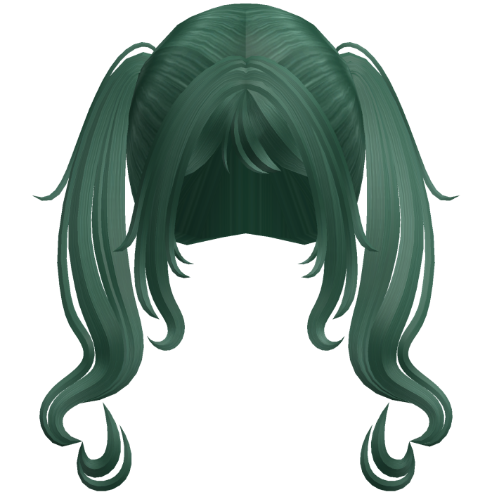 Swirly Curled Long Pigtails (Green)