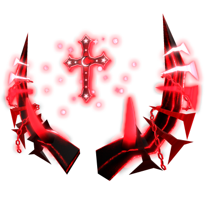 [🌟 Glow + Animated] Gothic Red Ruby Chained Horns