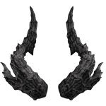 Dark Silver Twisted Demon Horns