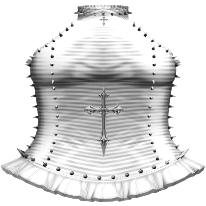 Emo White Striped Spiked Turtleneck Cross Dress