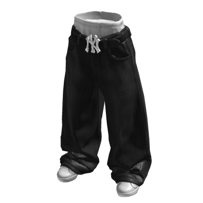 Baggy Black Belted Jeans