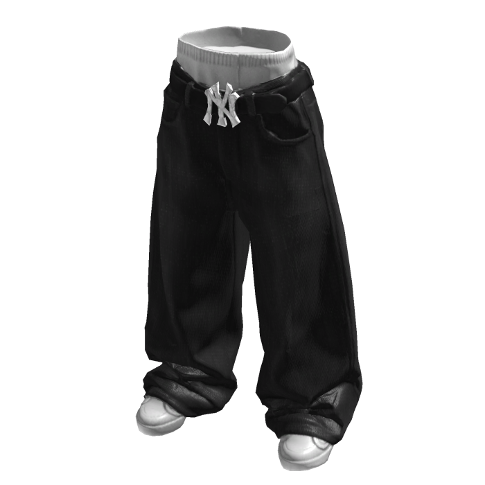 Baggy Black Belted Jeans