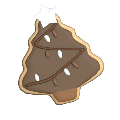 brown christmas tree sugar cookie