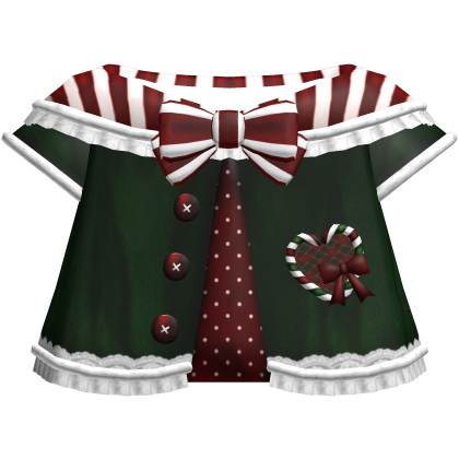 Cute Christmas Candycane Winter Coat in Green