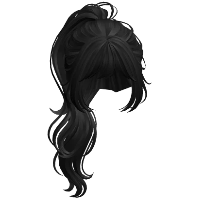 Wavy High Side Ponytail(Black) | Roblox Item - Rolimon's