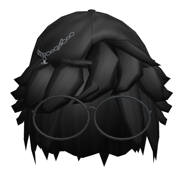 Black Nerdy Messy Anime Boy Hair Y2K Hat&Glasses