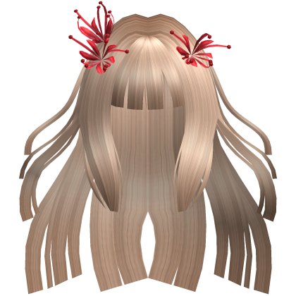Light Blonde Long Windy Hime Hair w/ Spider Lily