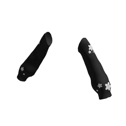 White Sakura Flowers Black Arm Warmers thumbnail