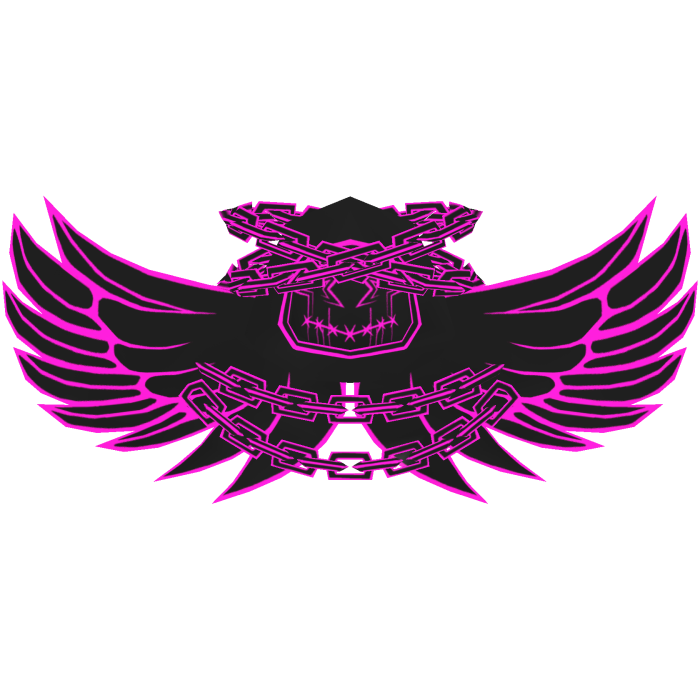 Cartoony Black & Pink Hood Chains Wings Aura Combo