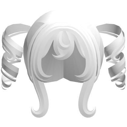 white kawaii anime swirly bouncy pigtails