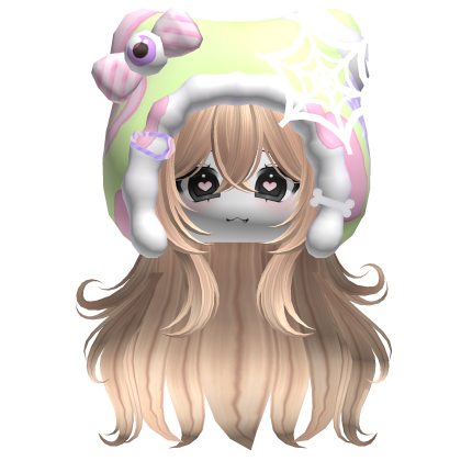 Kawaii Anime Hair w/ Pastel Goth Hood  (Blonde)