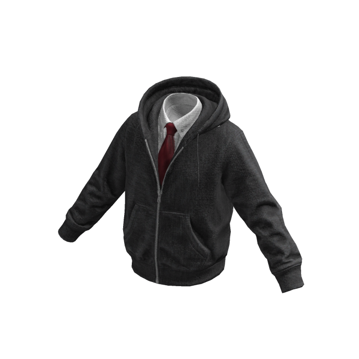Gray Layered Hoodie w/ Shirt & Tie 
