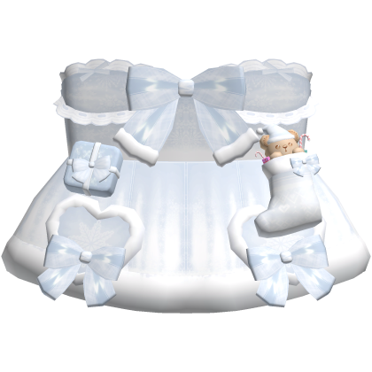 Cute Christmas Winter Dress in White Roblox item