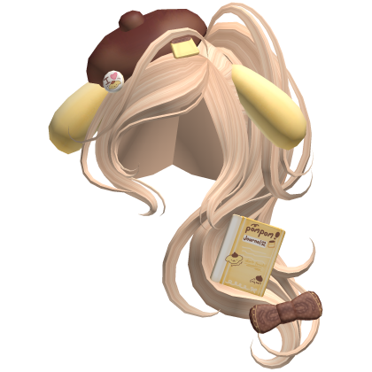 ♡ cute kawaii pompompurin ponytail 🍮 blonde Roblox item