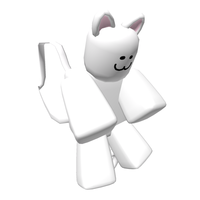 Cat Plushie Backpack [White] [Blocky]