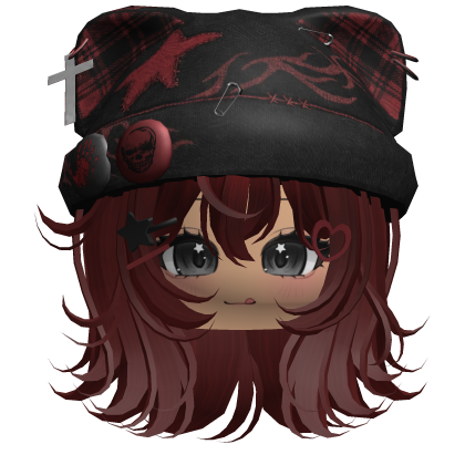 Red Streetwear Y2K Beanie Girl Hair