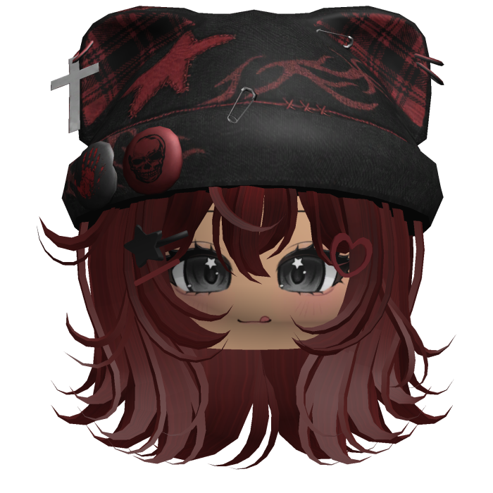 Red Streetwear Y2K Beanie Girl Hair