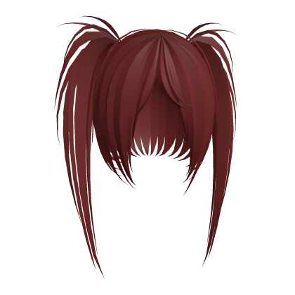 x_X :: red emo scene teased pigtails Roblox item